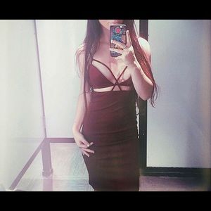 Open/Cut Chest Bodycon Dress